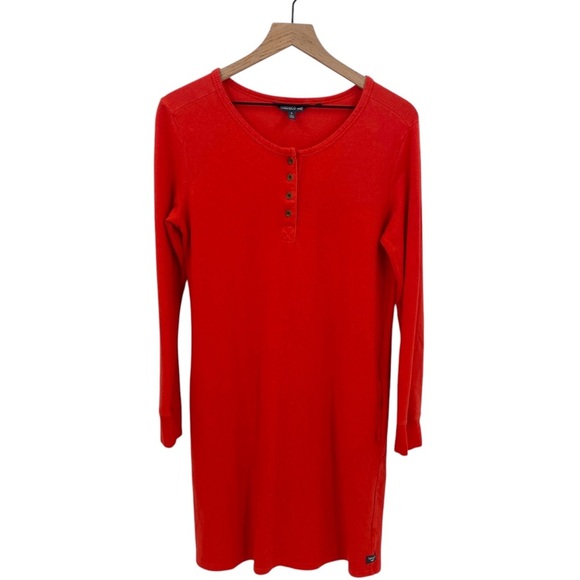 Toad&Co Ponderosa LS Dress Red Long Sleeve Ribbed Midi Dress Small - Picture 4 of 11